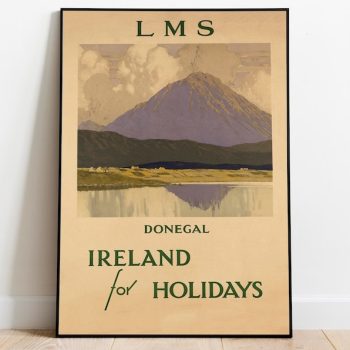 Donegal Wall Art Print Vintage Poster Art Ireland Travel Print Canvas Print Wall Art