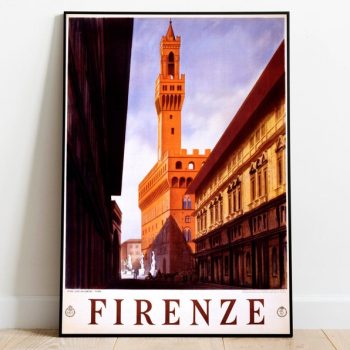 Firenze Wall Art Print Poster Vintage Florence Travel Poster Canvas Print Wall Decor Hanger Framed Print Framed Prints