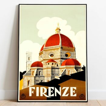 Firenze Wall Art Print Poster Vintage Florence Travel Poster Canvas Print Wall Decor Hanger Framed Print Framed Prints