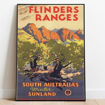 Flinders Ranges Wall Art Print Vintage Poster Art Australia Travel Print Canvas Print Wall Art