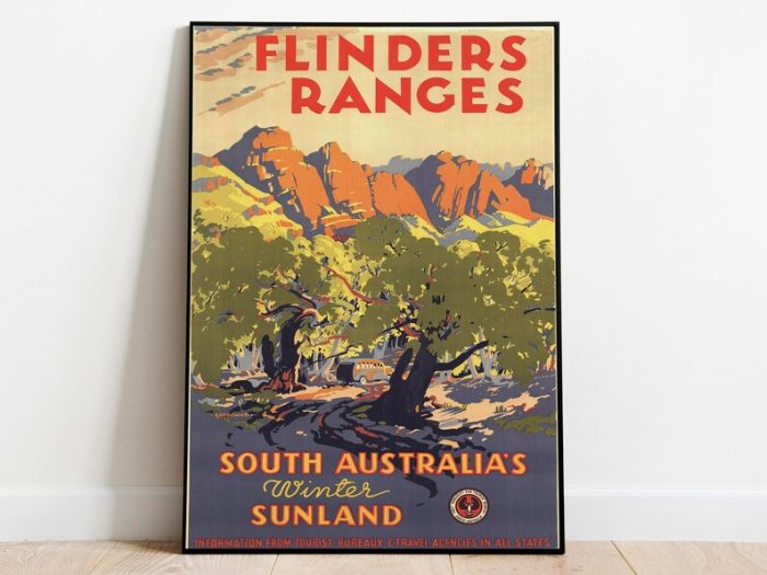 Flinders Ranges Wall Art Print Vintage Poster Art Australia Travel Print Canvas Print Wall Art