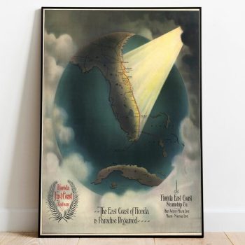 Florida Travel Poster Vintage Travel Print Florida Wall Art Print Canvas Print Wall Decor Hanger Framed Print