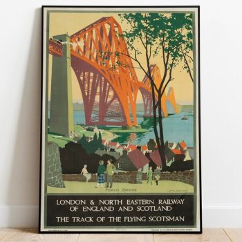 Forth Bridge Travel Poster Vintage Travel Print Scotland Wall Art Print Canvas Print Wall Decor Hanger Framed Print