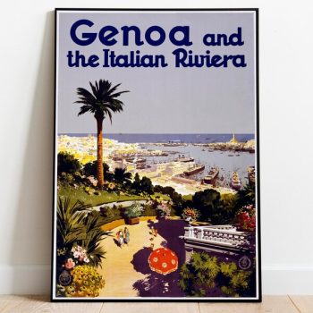 Genoa Wall Art Print Vintage Poster Art Italy Travel Print Canvas Print Wall Art