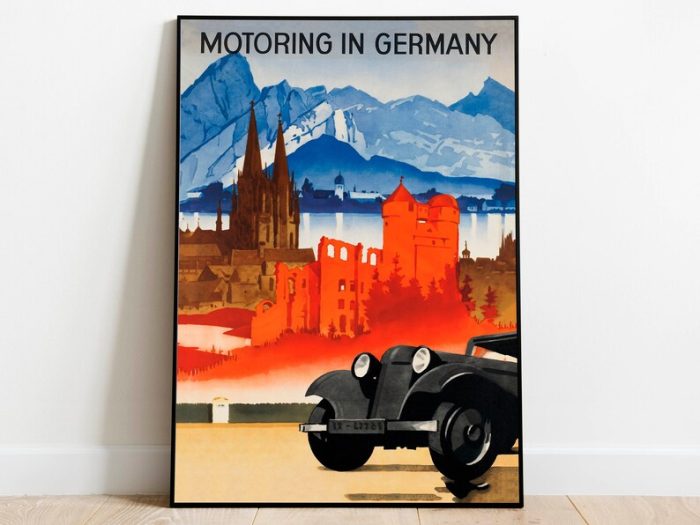Germany Poster Vintage Framed Art Germany Vintage Travel Poster Canvas Print Wall Art Wall Prints Poster Art Wall Art Decor
