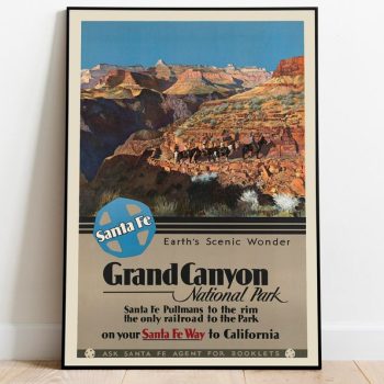 Grand Canyon Wall Art Print Vintage Poster Art USA Travel Print Canvas Print Wall Art