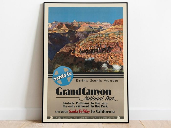 Grand Canyon Wall Art Print Vintage Poster Art USA Travel Print Canvas Print Wall Art