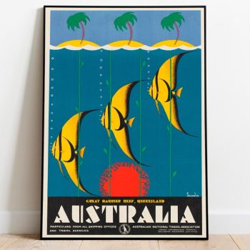 Great Barrier Reef Wall Art Print Australia Vintage Travel Poster Poster Art Wall Art Canvas Framed Prints Wall Prints