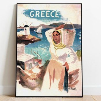 Greece Vintage Travel Poster Art History s Vintage Wall Art Wall Prints Canvas Art Poster Art