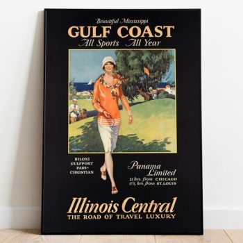 Gulf Coast Wall Art Print Vintage Poster Art Mississippi Travel Print Canvas Print Wall Art