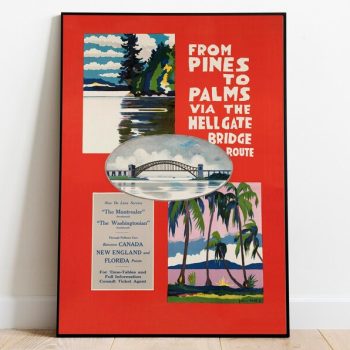 Hell Gate Bridge Wall Art Print Vintage Poster Art New York Travel Print Canvas Print Wall Art