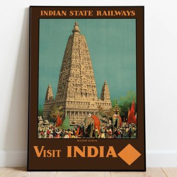 India Vintage Travel Poster Bodh Gaya Wall Art Prints Canvas Print Wall Art s Poster Vintage Hanger Framed Print