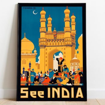 India Wall Art Print Vintage Poster Art India Travel Print Canvas Print Wall Art