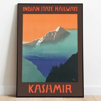 Kashmir Vintage Travel Poster Wall Art Framed Wall Art Canvas Hanger Framed Print Poster Art Wall Prints Poster Vintage