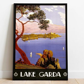 Lake Garda Vintage Wall Art Print Italy Travel Print Canvas Print Wall Decor Poster Vintage