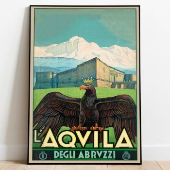 L'aquila Poster Vintage Framed Art Abruzzo Vintage Travel Poster Canvas Print Wall Art Wall Prints Poster Art Wall Art Decor