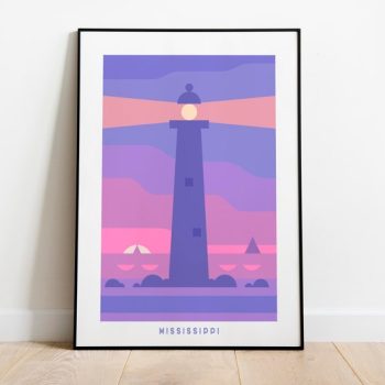 Minimalist Missisippi Travel Art Canvas Wall Decor Print Wall Decor Missisippi Wall Art