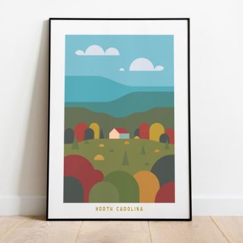 Minimalist North Carolina Travel Art Canvas Wall Decor Print Wall Decor North Carolina Wall Art