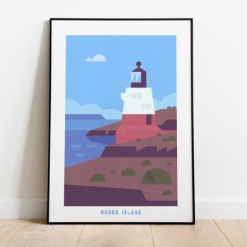 Minimalist Rhode Island Travel Art Canvas Wall Decor Print Wall Decor Rhode Island Wall Art