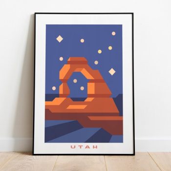 Minimalist Utah Travel Art Canvas Wall Decor Print Wall Decor Utah Wall Art