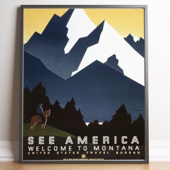 Montana Travel Poster Vintage Travel Print Montana Vintage Wall Art Print Canvas Print Wall Decor Hanger Framed Print
