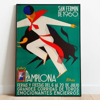 Pamplona Travel Poster s Festival of San Fermin Canvas Print Wall Decor Wall Prints Vintage Art Prints