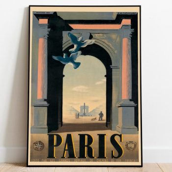 Paris Vintage Wall Art Print France Travel Print Canvas Print Wall Decor Poster Vintage