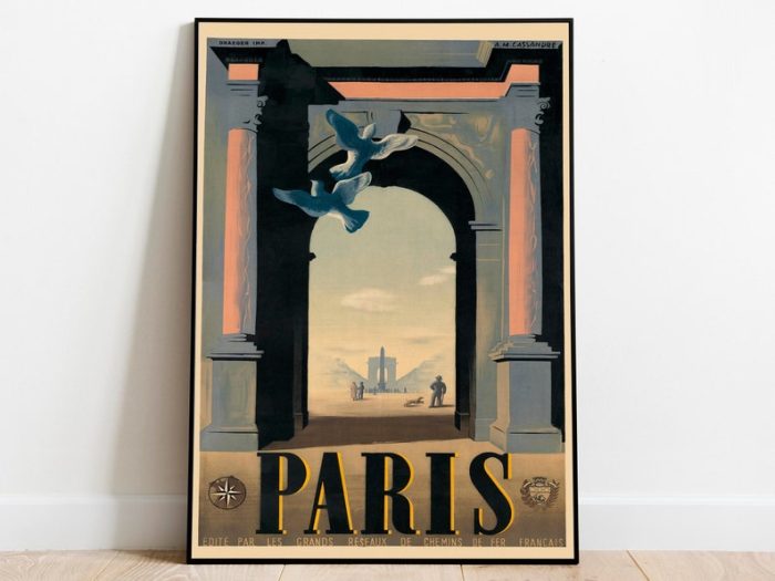 Paris Vintage Wall Art Print France Travel Print Canvas Print Wall Decor Poster Vintage