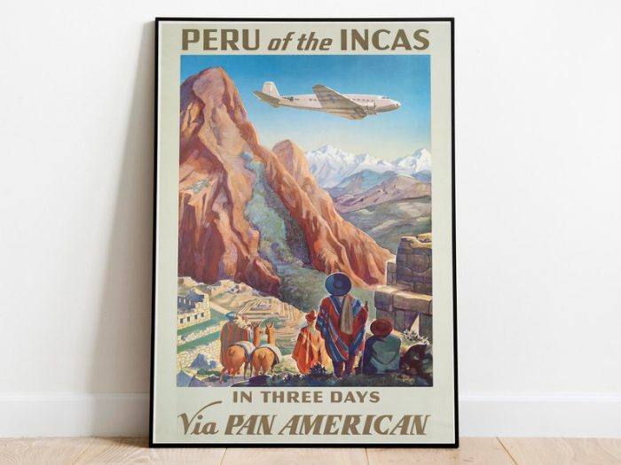 Peru Poster Vintage Framed Art Peru Vintage Travel Poster Canvas Print Wall Art Wall Prints Poster Art Wall Art Decor