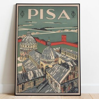 Pisa Vintage Travel Poster Art History s Vintage Wall Art Wall Prints Canvas Art Poster Art