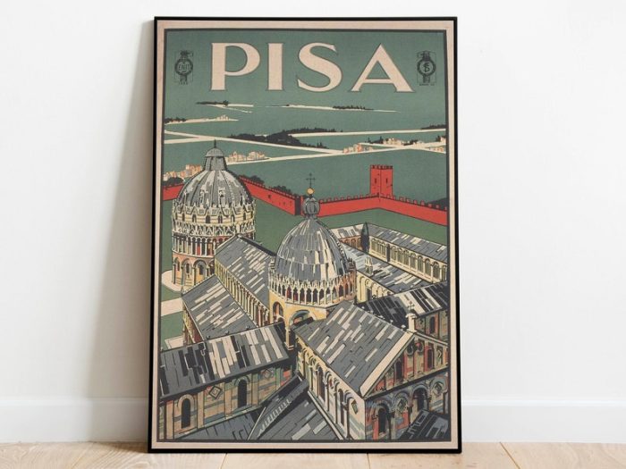 Pisa Vintage Travel Poster Art History s Vintage Wall Art Wall Prints Canvas Art Poster Art