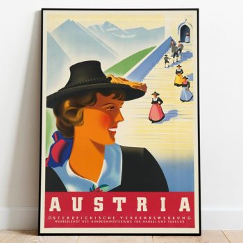 Poster Vintage Austria Framed Prints Hanger Framed Print Prints Wall Art Gallery Wrap Canvas Print Poster Art Art Print for Wall Decor