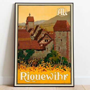 Riquewihr Poster Vintage Framed Art France Vintage Travel Poster Canvas Print Wall Art Wall Prints Poster Art Wall Art Decor