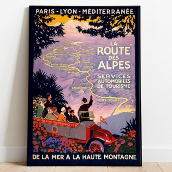Road to Alps Wall Art Print Vintage Poster Art Alps Travel Print Canvas Print Wall Art