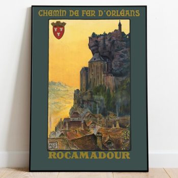 Rocamadour Art Print Vintage Wall Art Print France Retro Wall Poster Canvas Print Hanger Framed