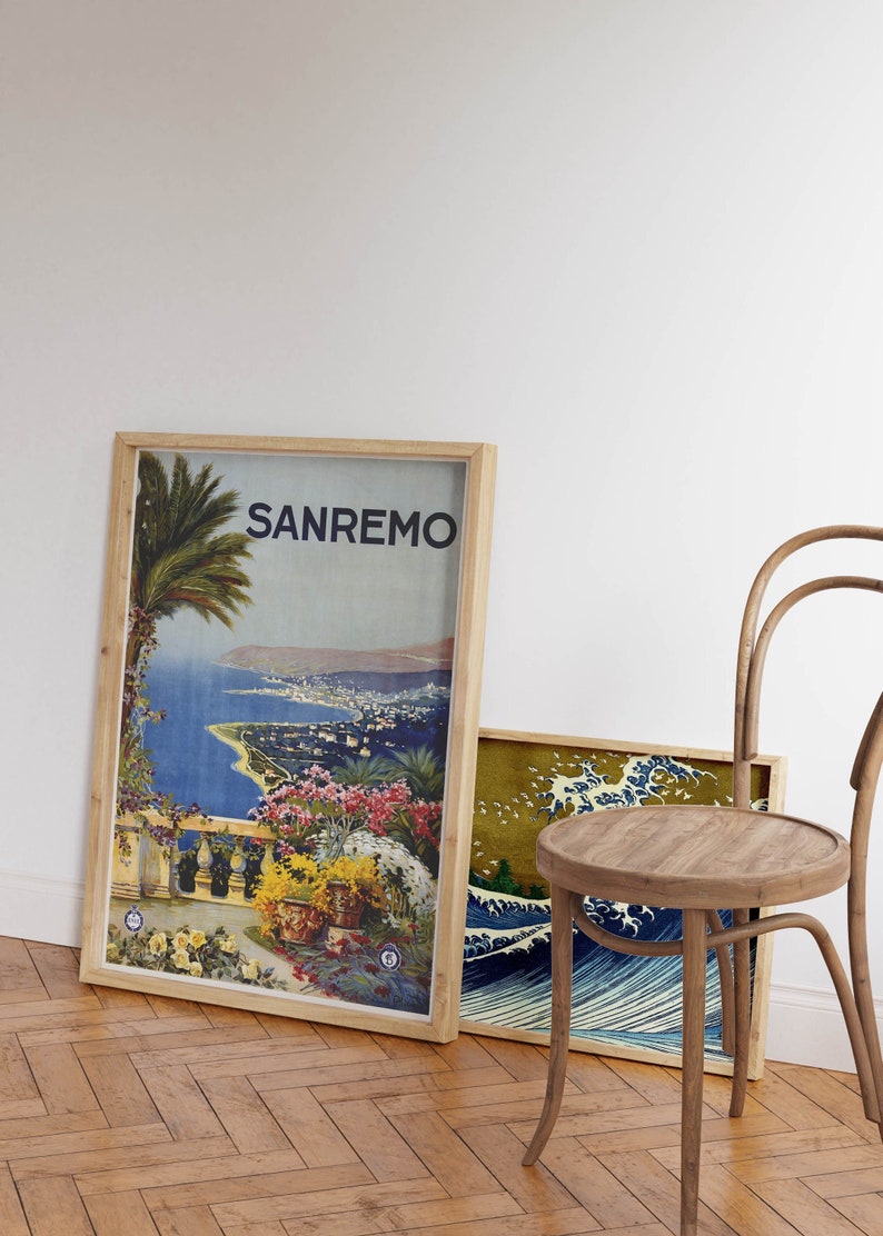 Sanremo-Poster-Vintage-Framed-Art-Italy-Vintage-Travel-Poster-Canvas-Print-Wall-Art-Wall-Prints-Poster-Art-Wall-Art-Decor-1