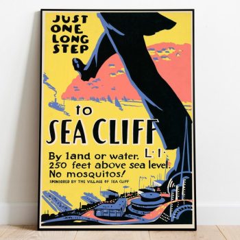 Sea Cliff Poster Vintage Framed Art New York Vintage Travel Poster Canvas Print Wall Art Wall Prints Poster Art Wall Art Decor