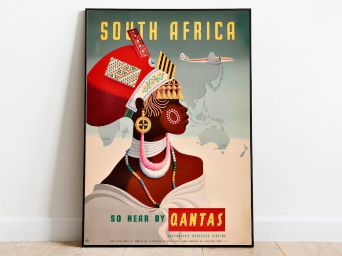 South Africa Travel Poster Vintage Travel Print South Africa Wall Art Print Canvas Print Wall Decor Hanger Framed Print