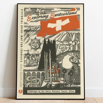 Switzerland Travel Poster Vintage Travel Print Switzerland Wall Art Print Canvas Print Wall Decor Hanger Framed Print