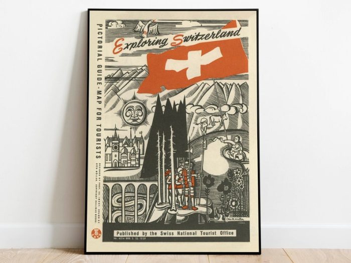 Switzerland Travel Poster Vintage Travel Print Switzerland Wall Art Print Canvas Print Wall Decor Hanger Framed Print
