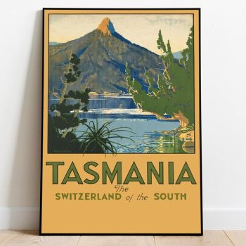 Tasmania Poster Vintage Framed Art Tasmania Vintage Travel Poster Canvas Print Wall Art Wall Prints Poster Art Wall Art Decor