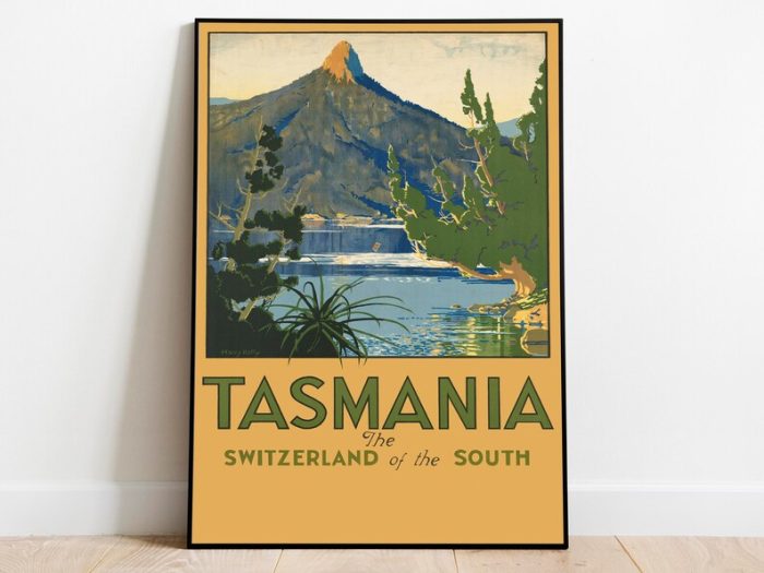 Tasmania Poster Vintage Framed Art Tasmania Vintage Travel Poster Canvas Print Wall Art Wall Prints Poster Art Wall Art Decor