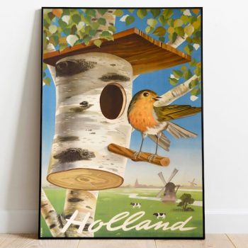 The Netherlands Travel Poster Vintage Travel Print Holland Wall Art Print Canvas Print Wall Decor Hanger Framed Print