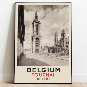 Tournai Vintage Wall Art Print Belgium Travel Print Canvas Print Wall Decor Poster Vintage