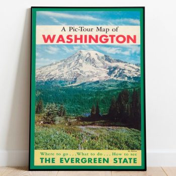 Washington Vintage Travel Canvas Art Wall Decor Wall Art Print Poster Vintage Home Decor Wall Prints