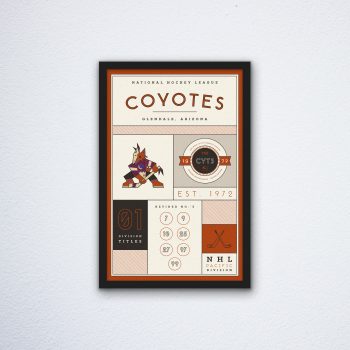 Arizona Coyotes Stats Canvas Poster Print - Wall Art Decor