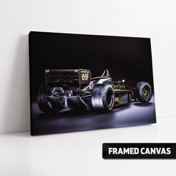 Ayrton Senna 1985 F1 John Player Team Lotus Jps Box Framed Stretched Canvas Print Poster Picture