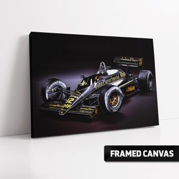 Ayrton Senna F1 Lotus 98T 1985 Team Car Canvas Print Wall Art Poster