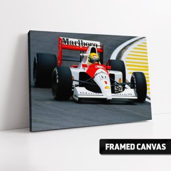 Ayrton Senna Mclaren Canvas Print Mp4-6 1991 Formula F1 Gp Or Poster Print