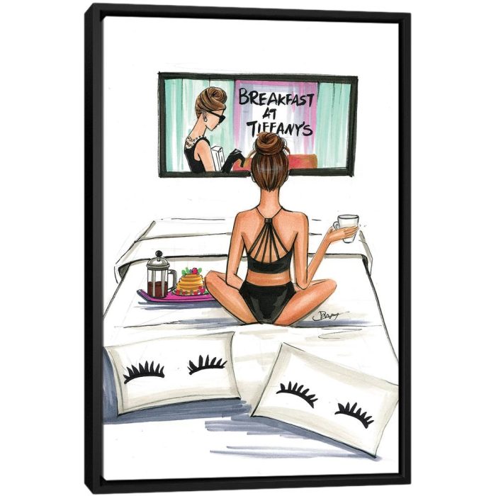 Breakfast At Tiffany's - Black Framed Canvas